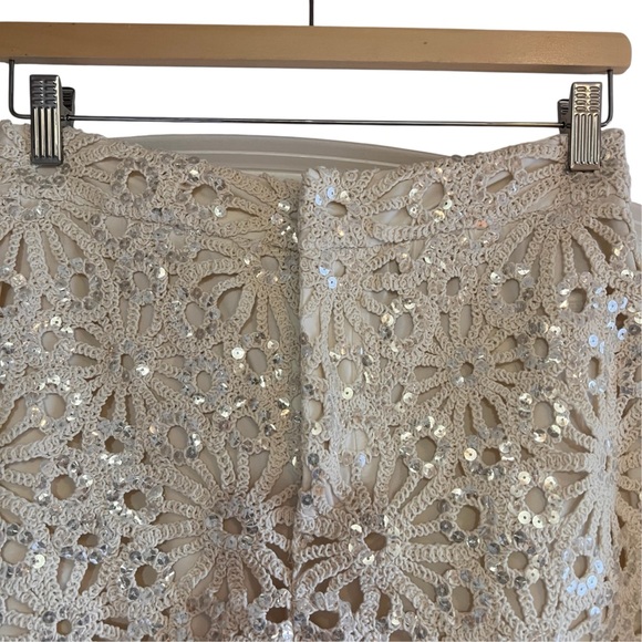 Maje Crochet & sequin high waist bohemian shorts size 38 US M like new condition - Picture 5 of 15
